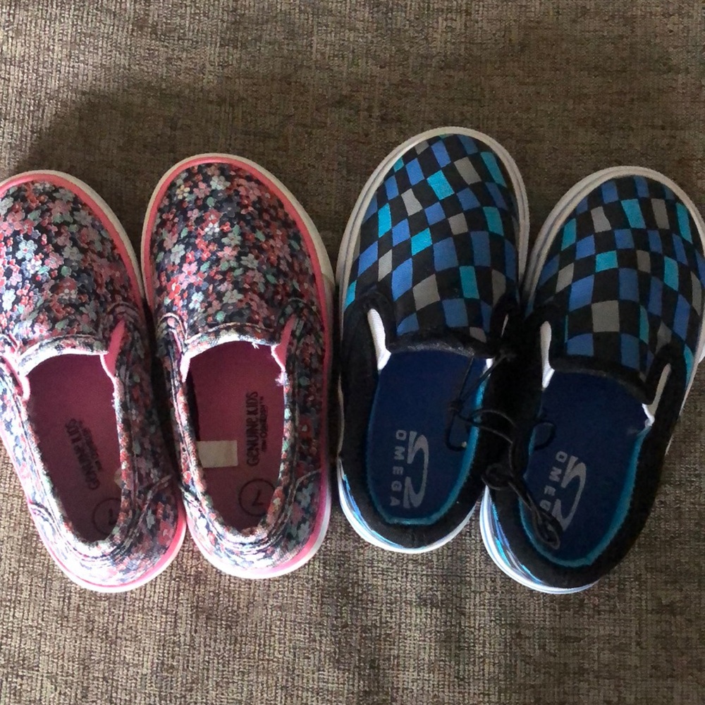 Lot of 2 Skater Slip On Shoes